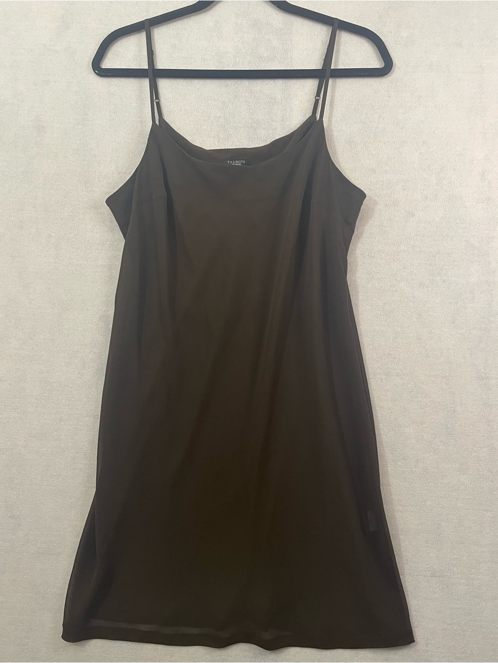 Talbots Brown Sheer Minimalist Slip Dress size 14P